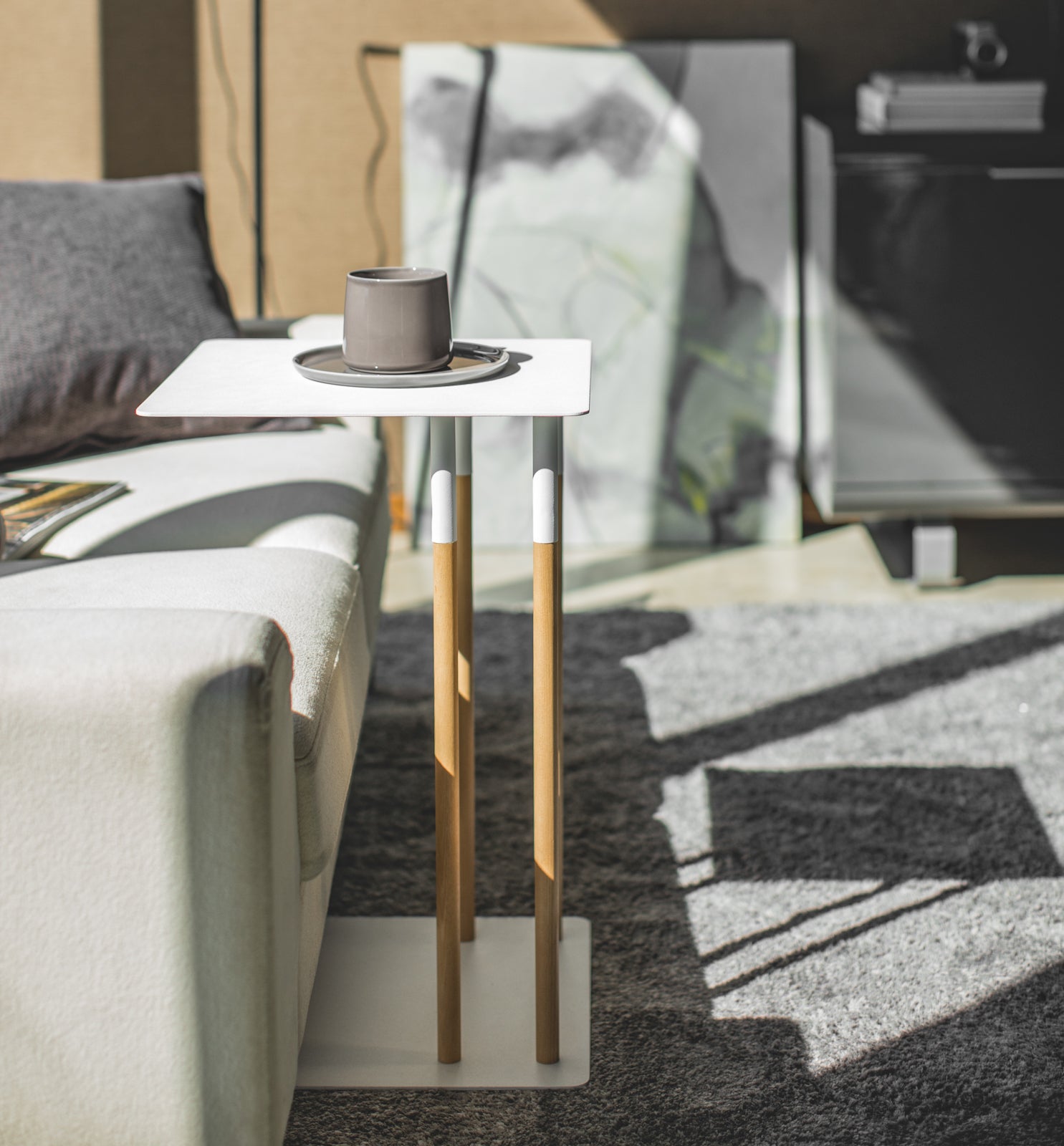 c side table (22" h) steel + wood c side table (22" h) steel + wood