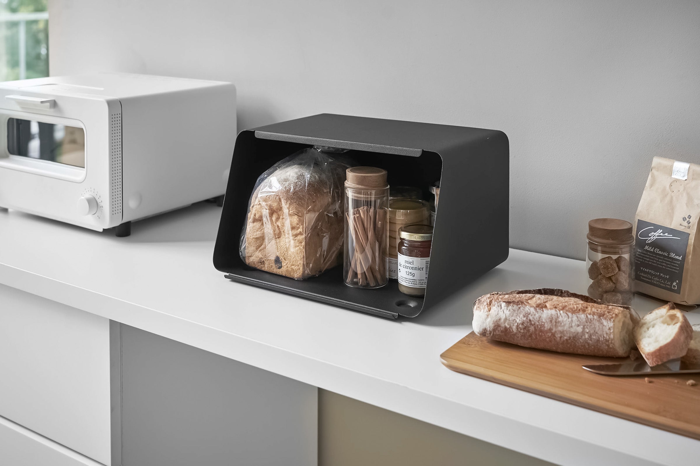 bread box with cutting board lid steel + wood bread box with cutting board lid steel + wood