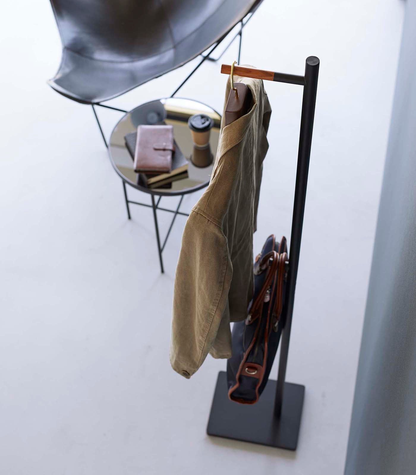coat rack (63.98" h) steel + wood coat rack (63.98" h) steel + wood