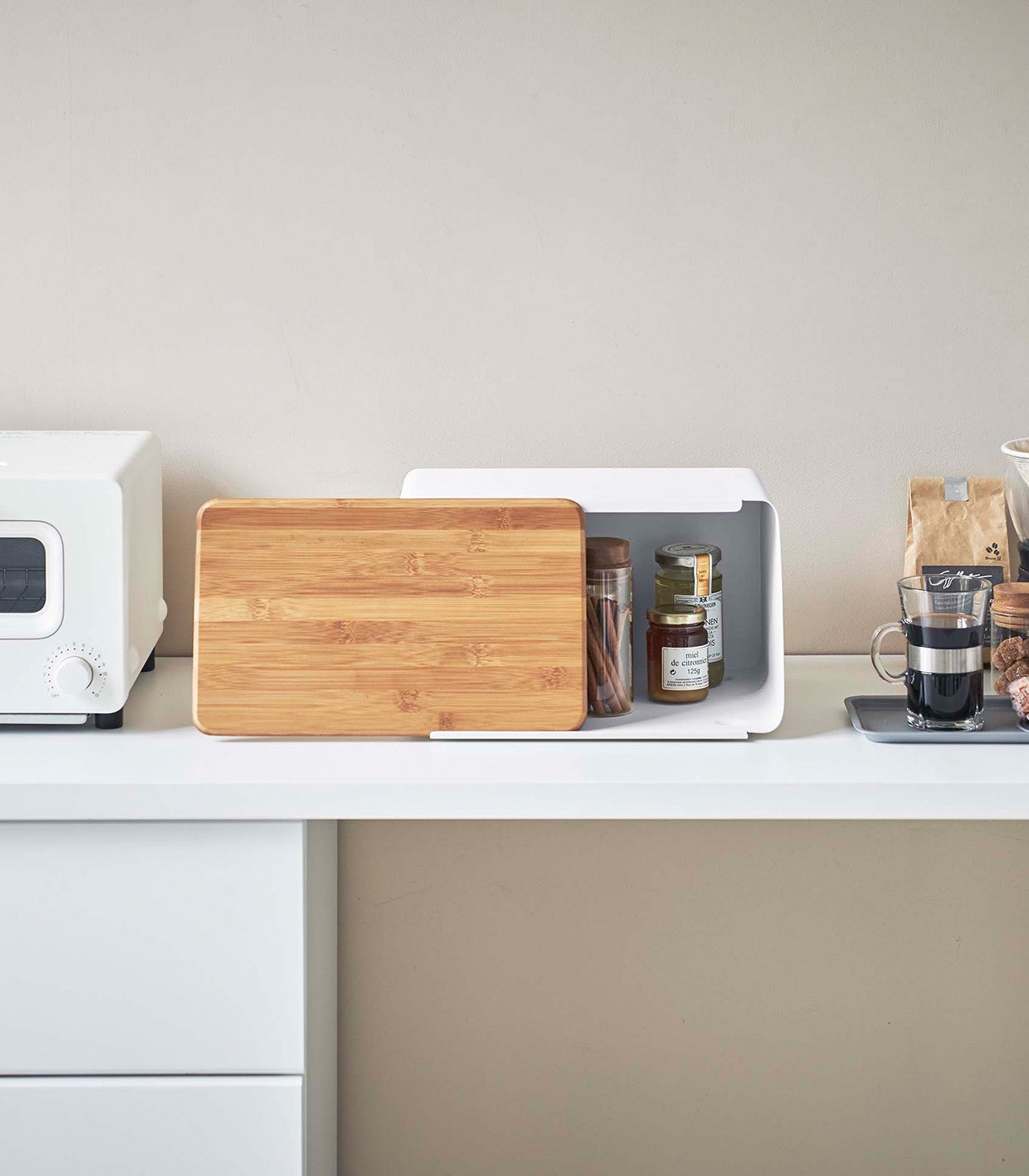 bread box with cutting board lid steel + wood bread box with cutting board lid steel + wood