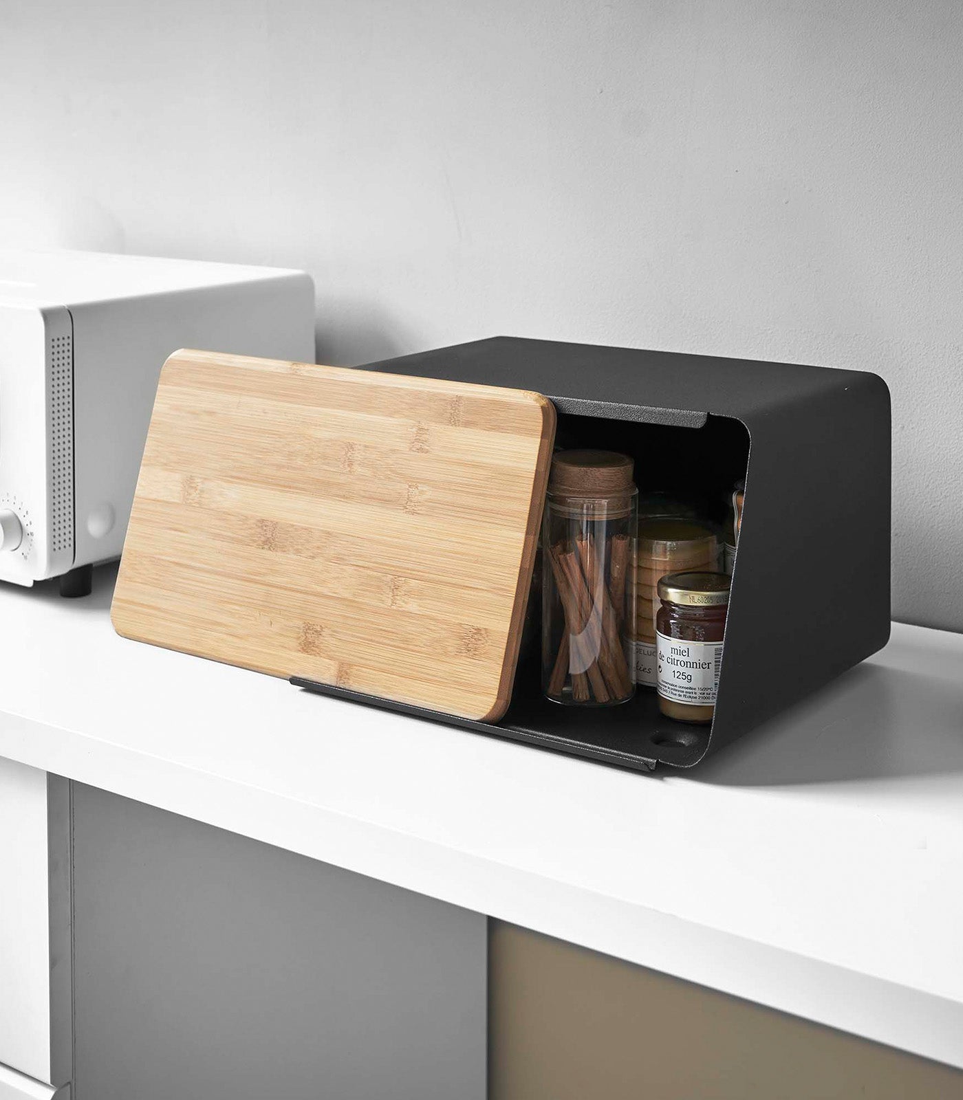 bread box with cutting board lid steel + wood bread box with cutting board lid steel + wood