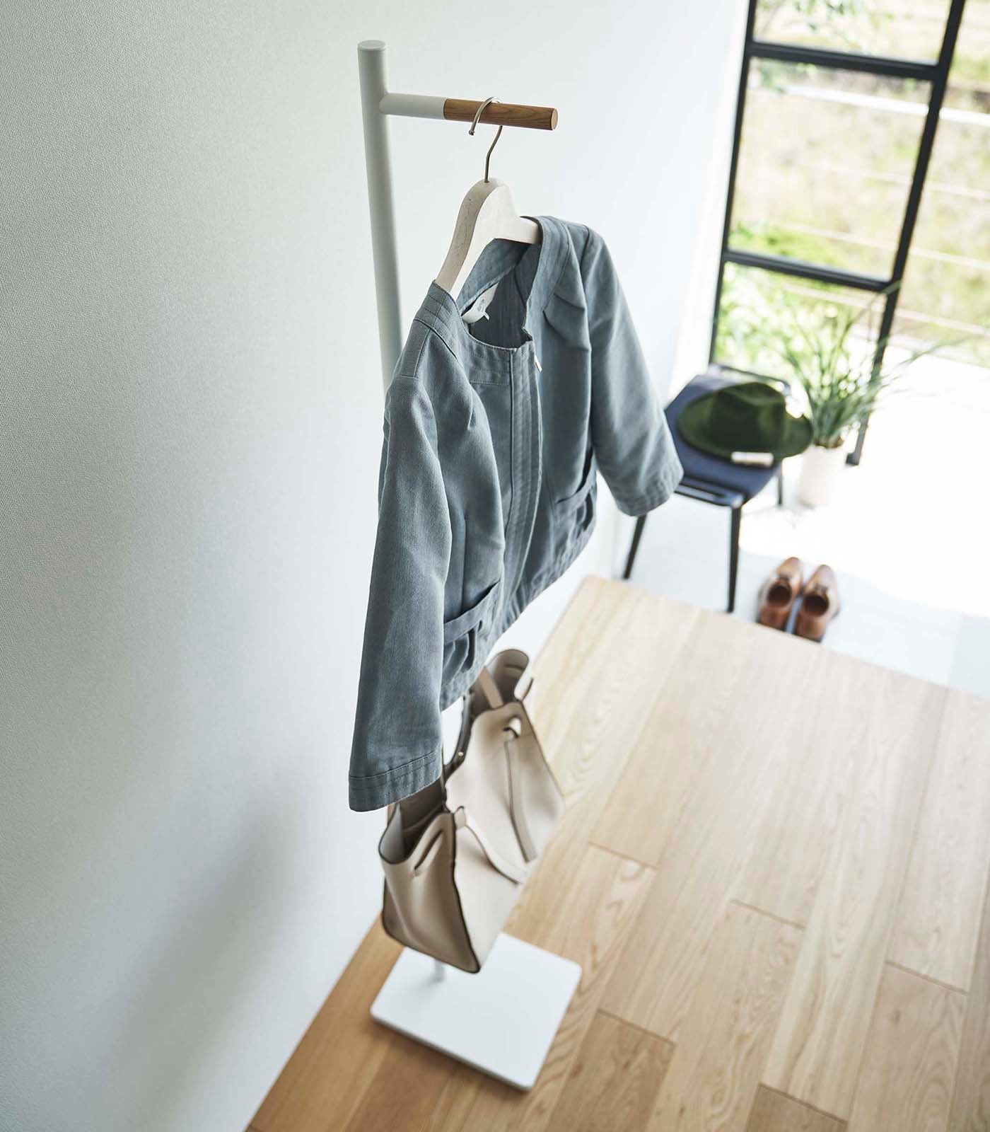 coat rack (63.98" h) steel + wood coat rack (63.98" h) steel + wood