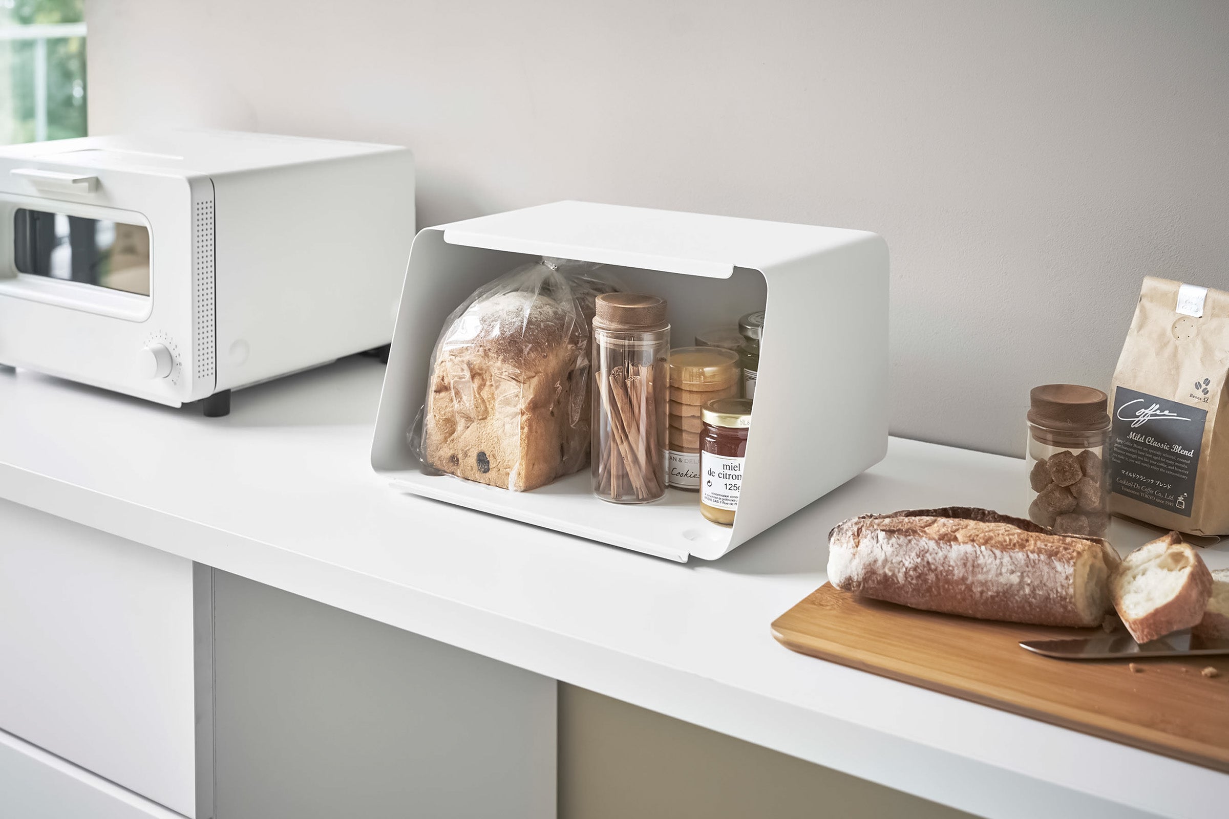 bread box with cutting board lid steel + wood bread box with cutting board lid steel + wood