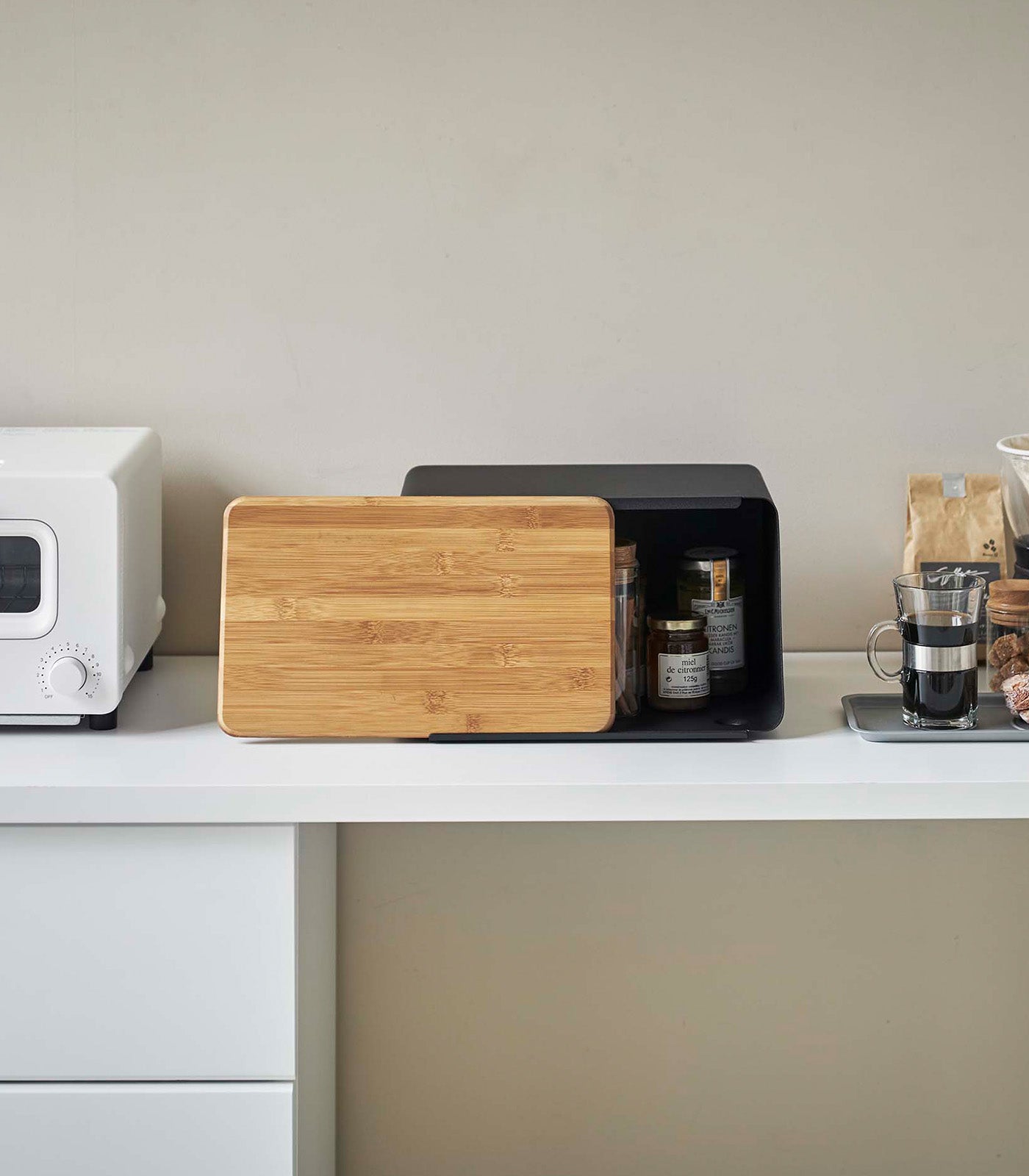 bread box with cutting board lid steel + wood bread box with cutting board lid steel + wood