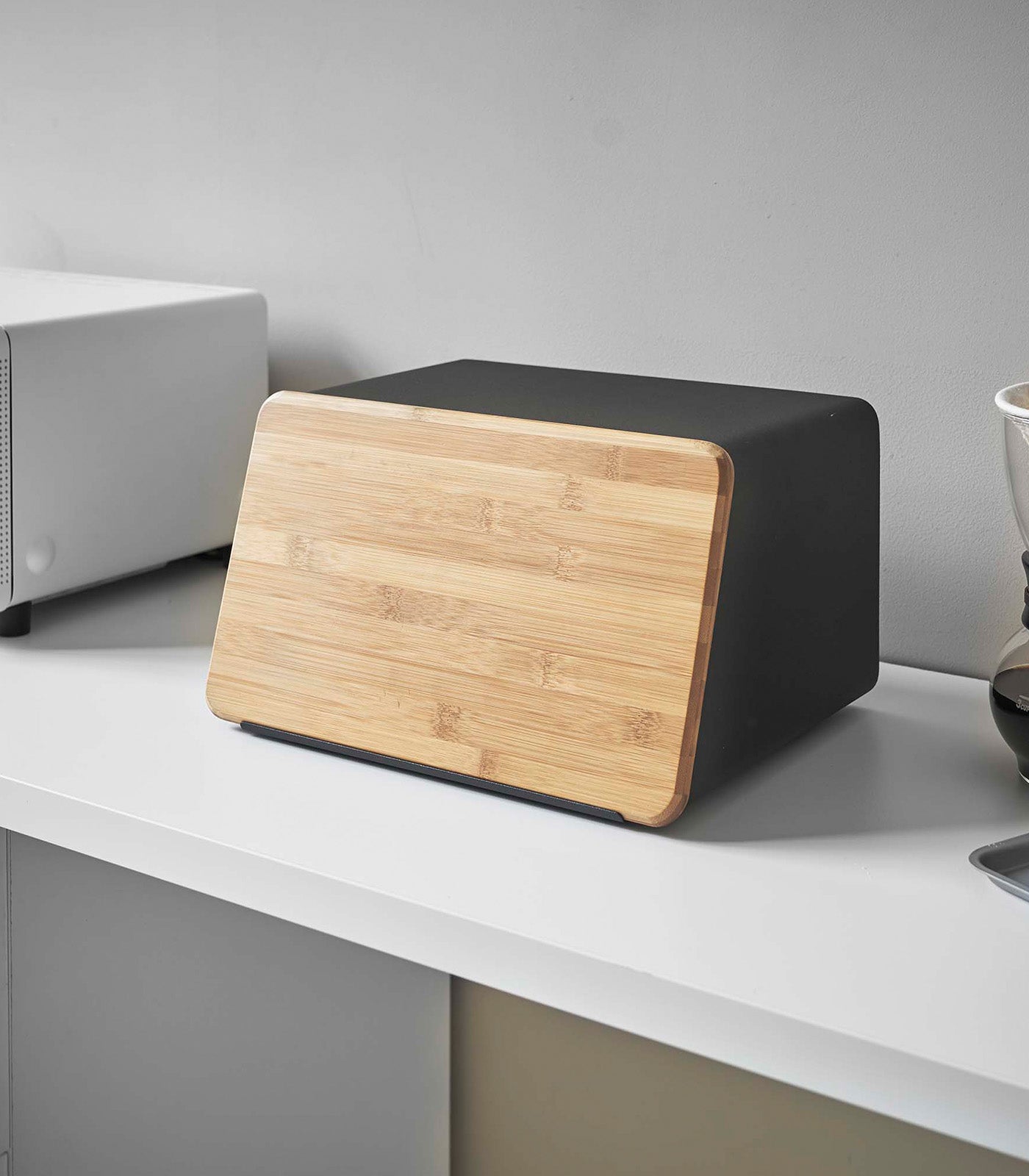 bread box with cutting board lid steel + wood bread box with cutting board lid steel + wood